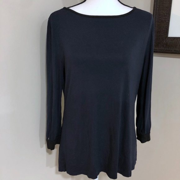 **THE LIMITED* Navy Blue Long Sleeve Shirt Size M - Picture 1 of 5